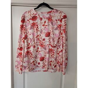 Tenth & Ocean Womens XL Floral‎ UPF 50 Long Sleeve swim shirt performance
